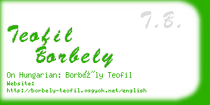 teofil borbely business card